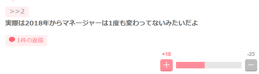 マネージャーは変わっていないという声